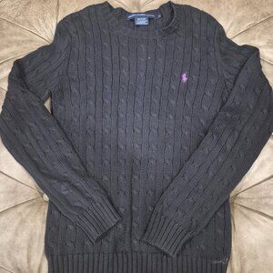 Ralph Lauren Cable-Knit Cotton Crew Neck Sweater